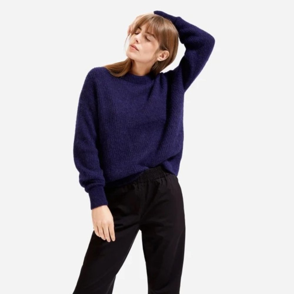 Everlane The Alpaca Crew - Heathered Cobalt - Picture 6 of 10
